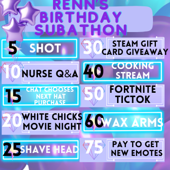 renoufle's tweet image. Alright, final edit! Birthday Subathon happening on Wednesday starting at 1pm EST. Hope to see all my fwiends there &amp;lt;3 Much love