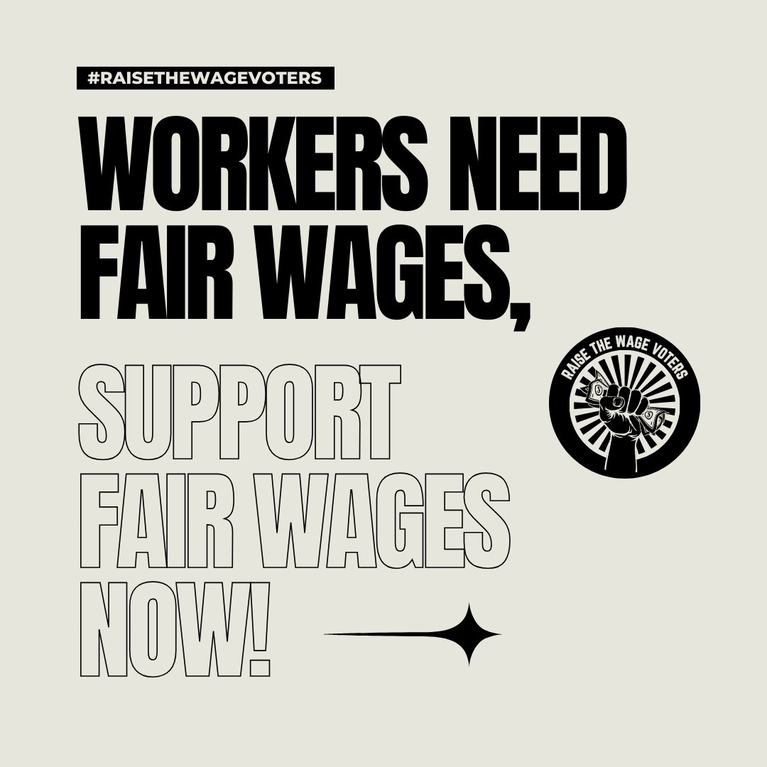 📈 With the rising cost of living and wages at a standstill, people are barely scraping by. Candidates who want to win in 2024 need to focus on raising wages to meet the cost of living as a core part of their platform! Become a #RaiseTheWageVoter and support fair wages.🗳️