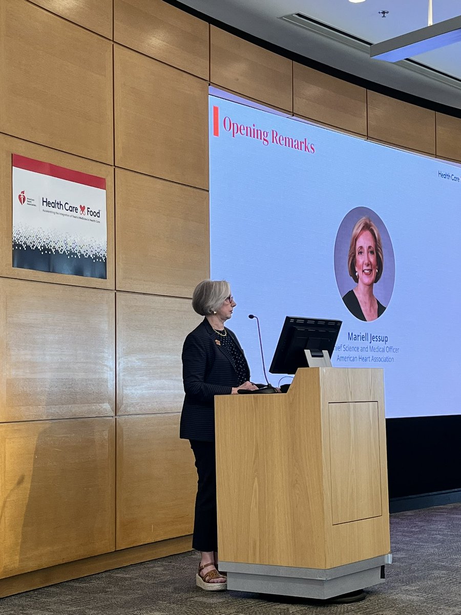 Opening remarks from @AHA Chief Science & Medical Officer Dr. Mariell Jessup at the Health Care X Food grantee convening at UPenn @AHAScience @MariellJessup @HealthCareByFood @RockefellerFdn @AHA_Research #foodismedicine