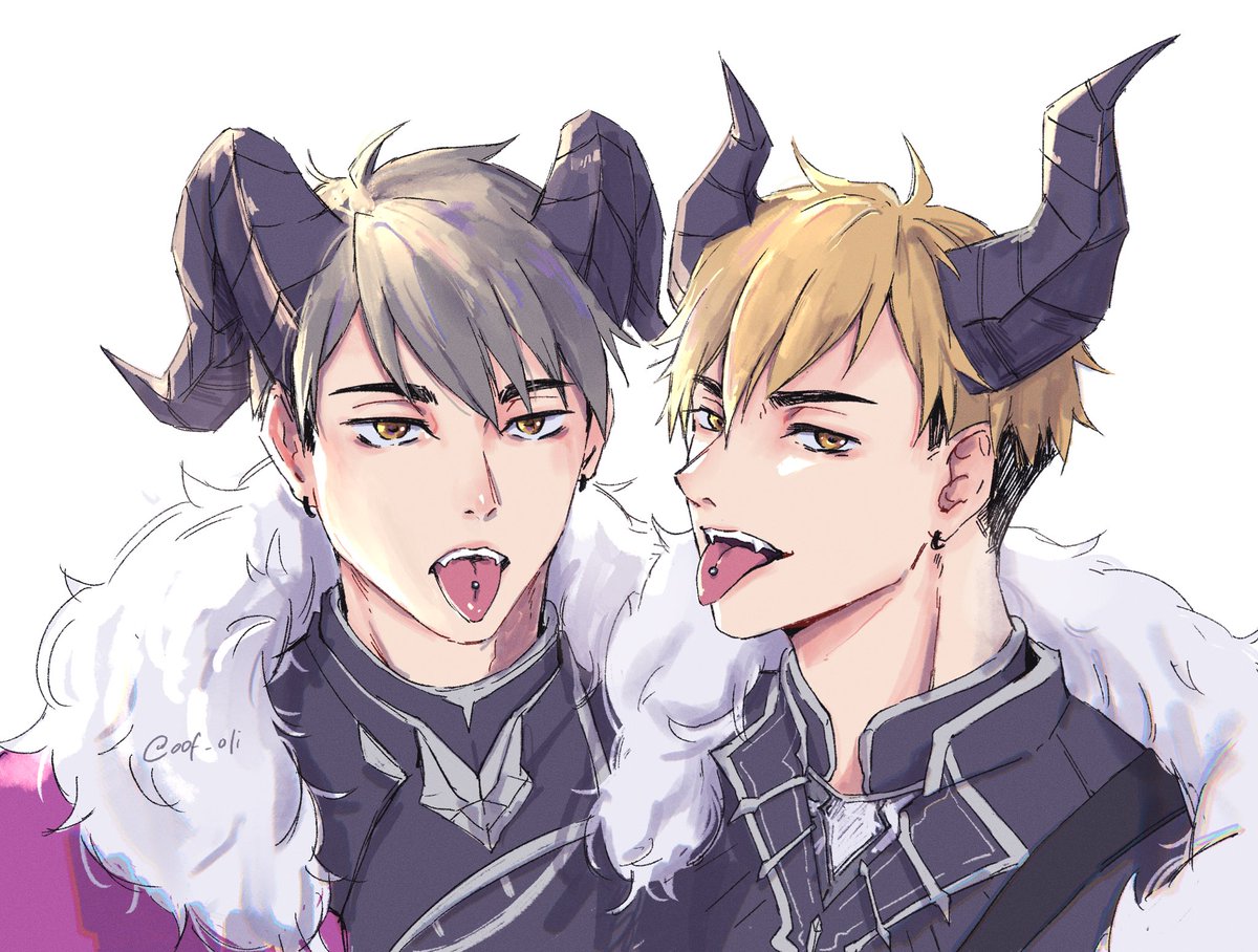 a lil late to the party but demon miya twins!!! 😈 👅