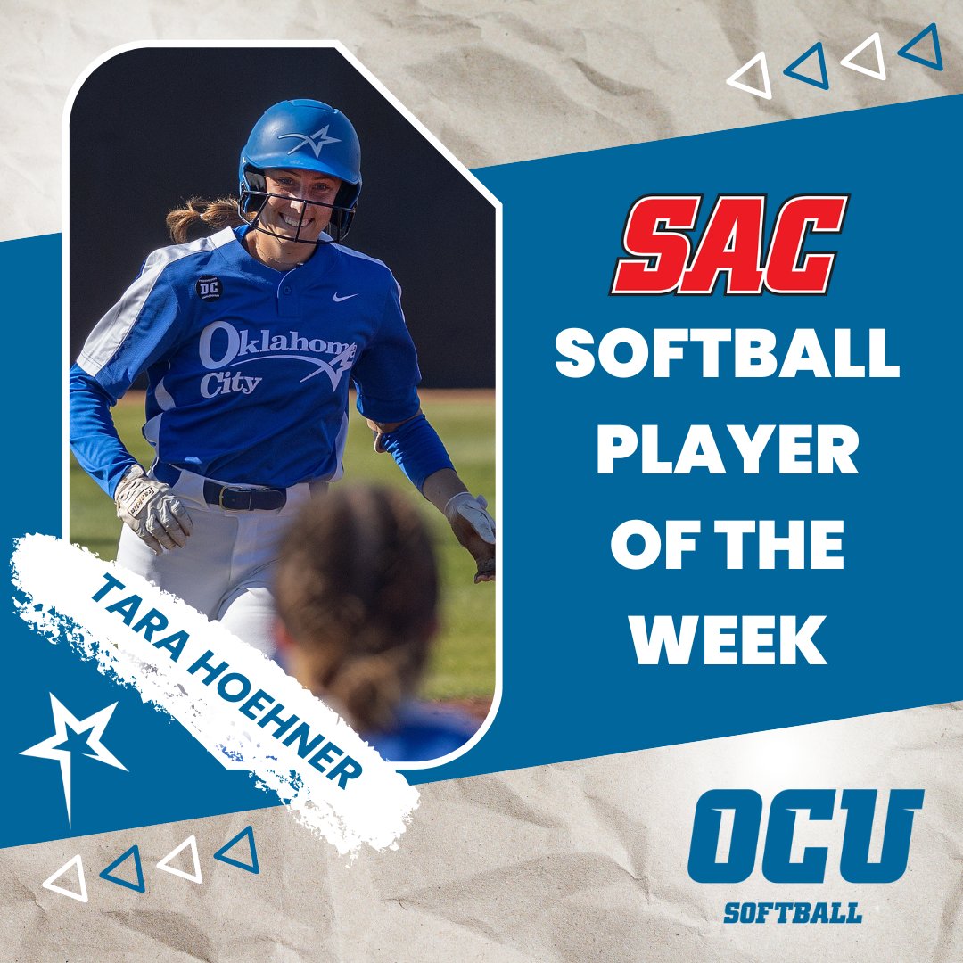 SB: SHE'S A FRESHMAN! Tara Hoehner helped lead OCU to a sweep over SAGU by going 8-for-14 at the plate while driving in seven runs with a .571 batting average! #thisisOCU