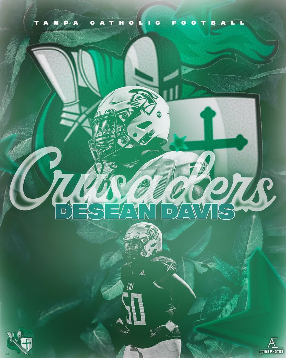 I will be attending Tampa Catholic for the next two years of my high school career ⚔️🟢⚪️. Thank you Coach Dan,Coach Jesse and Coach Kyler for a great two years. @Coach_MGregory @KyleBelack @CoachJesse18 @CoachJohnsonCAI @TC_Football @tampafootballFL #GoCrusaders