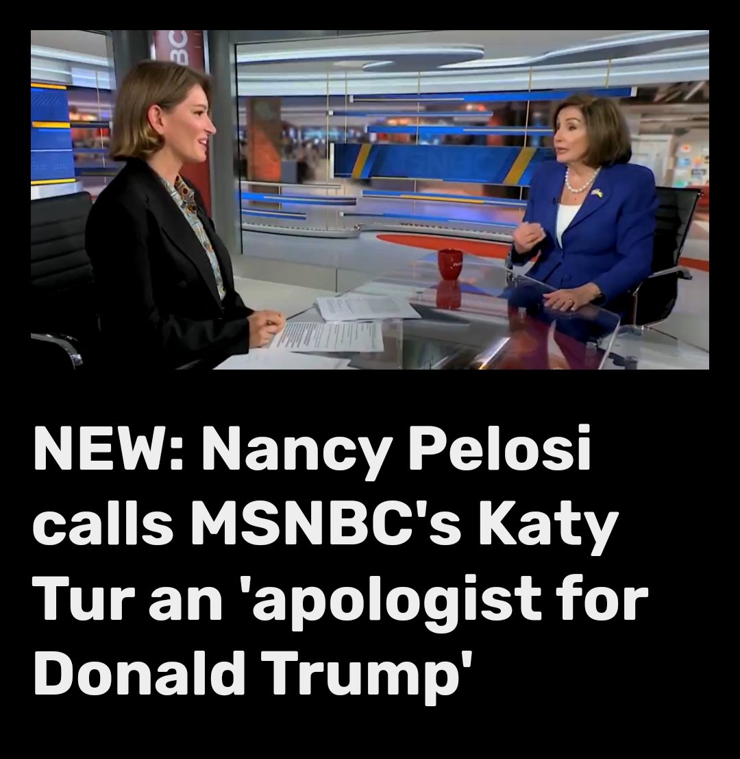 twitter.com/TPostMillennia… 🤪LEFTARDS DO NOT TOLERATE DISSENT🤪 During an interview on Monday with MSNBC's Katy Tur, Nancy Pelosi called the liberal outlet's host an 'apologist for Donald Trump' when she pushed back on Pelosi when she said he was bad for employment.   Nancy Pelosi…