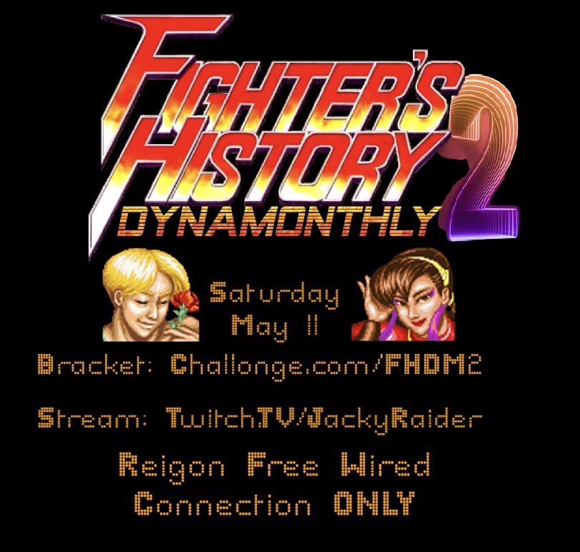 See you guys in May challonge.com/FHDM2 #fightcade2 @Fightcade