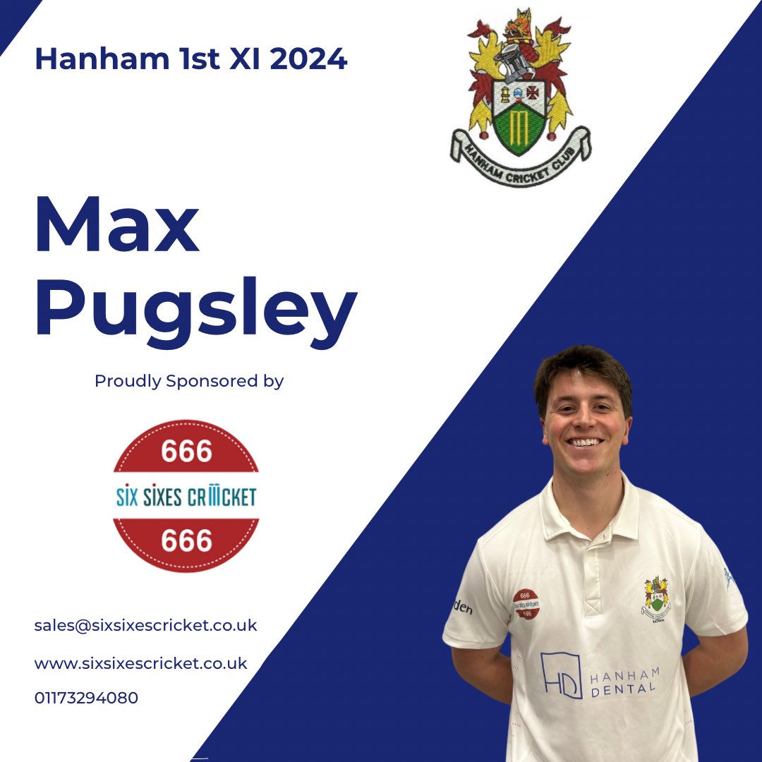 Max Pugsley proudly sponsored by @SixSixesCricket. 6️⃣🏏6️⃣