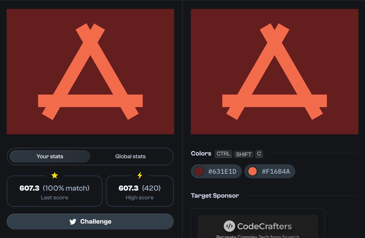 tjk_9000's tweet image. {⚔️} Day 2 of #CSSBattleDaily streak: Apr 29  — 607.3 score / 420 chars cssbattle.dev/play/tZs9BX11E… via @css_battle