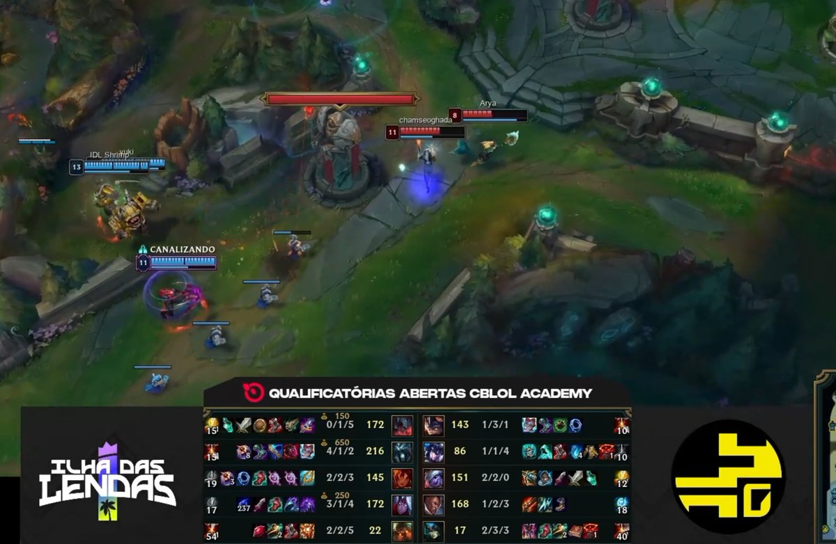 IDL jogando contra a OFF Gaming e o Shrimp tá pegando farm de tudo que é lado Se faltar minion no teu jogo tá com o Camarão, já sabe Line da OFF Gaming: Snow Asta NosFerus Reaper Woodboy