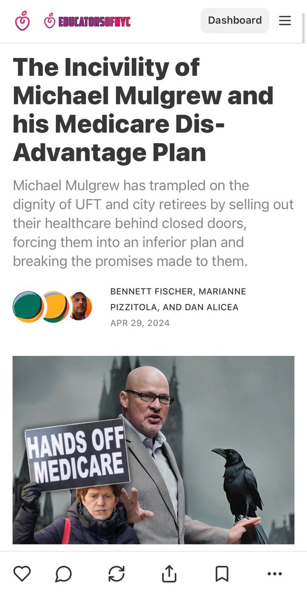 The Incivility of Michael Mulgrew and his Medicare Dis-Advantage Plan “Michael Mulgrew has trampled on the dignity of UFT and city retirees by selling out their healthcare behind closed doors, forcing them into an inferior plan and breaking the promises made to them.” By