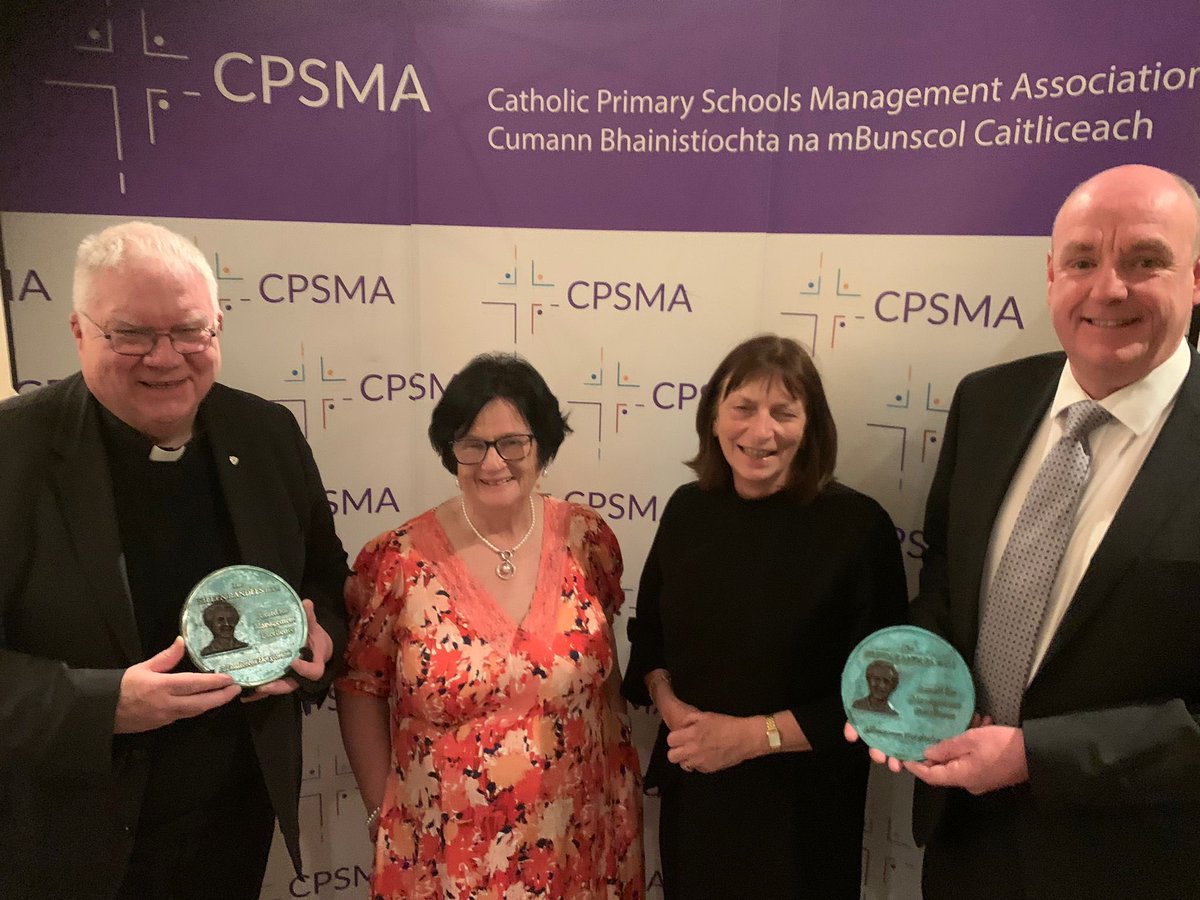 God bless Mgr Dan O’Connor @dublindiocese, this year’s recipient of the Sister Eileen Randles IBVM award for excellence in service to #CatholicEducation. The award was presented at the @CatholicPrimary AGM on the theme ‘Communities of Service’. #AdMultosAnnos! @CatholicEducIRL