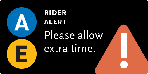 A AND E LINES: Due to non-Metro traffic accident near tracks: A LINE: bus shuttles replace trains between Grand and Pico. E LINE: bus shuttles replace trains btwn Grand/LATTC & Pico Follow announcements.