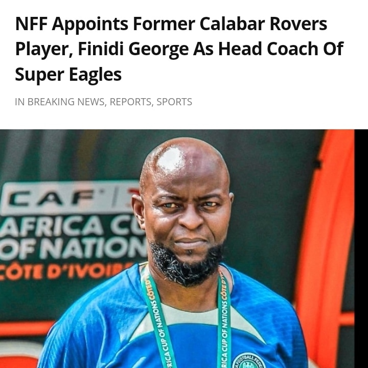 George’s immediate task will be to guide the Super Eagles to victory in two 2026 FIFA World Cup qualifying matches against South Africa and Benin Republic in Uyo and Abidjan respectively...

Read more @ 👇👇
crossriverwatch.com/?p=91060