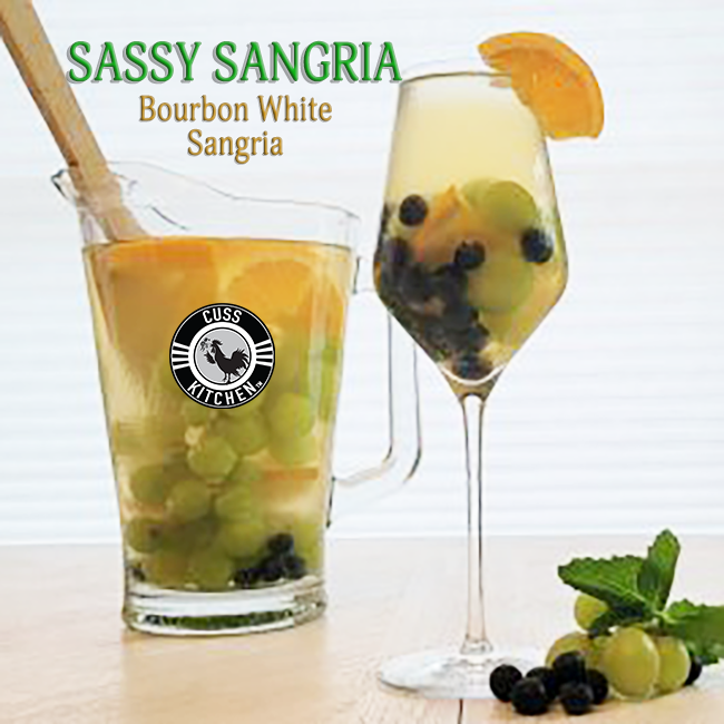 Sassy Sangria is a refreshingly dry white Sangria, featuring Sauvignon Blanc, bold Kentucky Bourbon & ginger beer! Recipe here: >> cusskitchen.com/sassy-sangria-… #sangriatime #whitesangria #sauvignonblanc #kentuckybourbon #kentuckyderby #cocktailrecipes #illdrinktothat