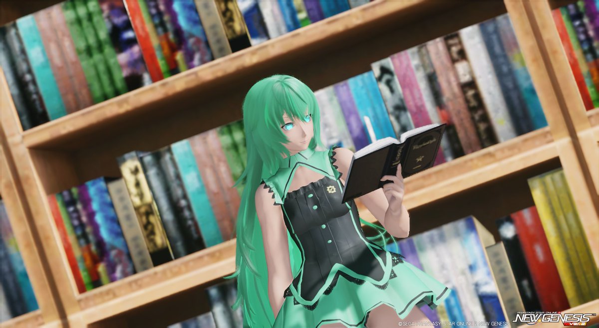 #PSO2NGS #ナナカードの工房 
自キャラSS「読書」
図書館記念日だそうですね～