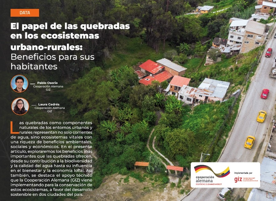 Cuidar las quebradas para el desarrollo local.

Te invitamos a conocer el trabajo conjunto que la <a href="/GIZEcuador/">GIZ Ecuador</a> lleva a cabo en Cuenca y Loja para la conservación de estos importantes ecosistemas. 🏞🏠🌿
 
Mira el siguiente artículo (pág. 6) 👉 bit.ly/4d86c2V