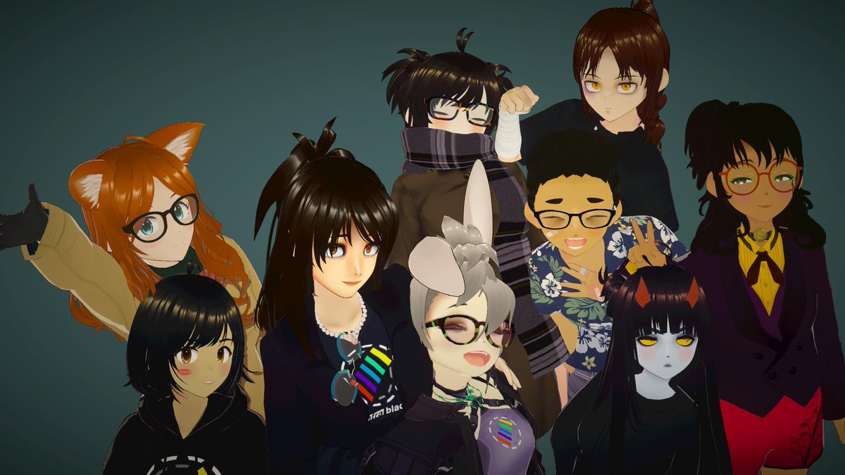 Everyone says hi. #infrablack #phobolis #IndieDevs #groupshot #shamelessness