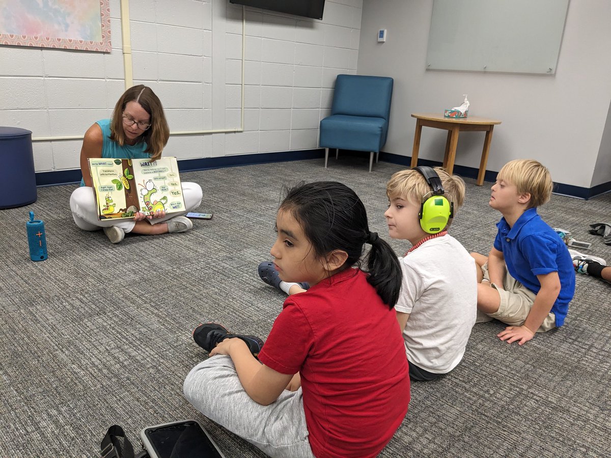 We love starting our week in the media center! @misscoachbarr reads us such fun books!