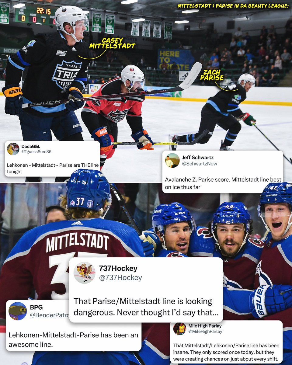 Casey Mittelstadt and Zach Parise’s chemistry goes back to 2019 in Da Beauty League 👀