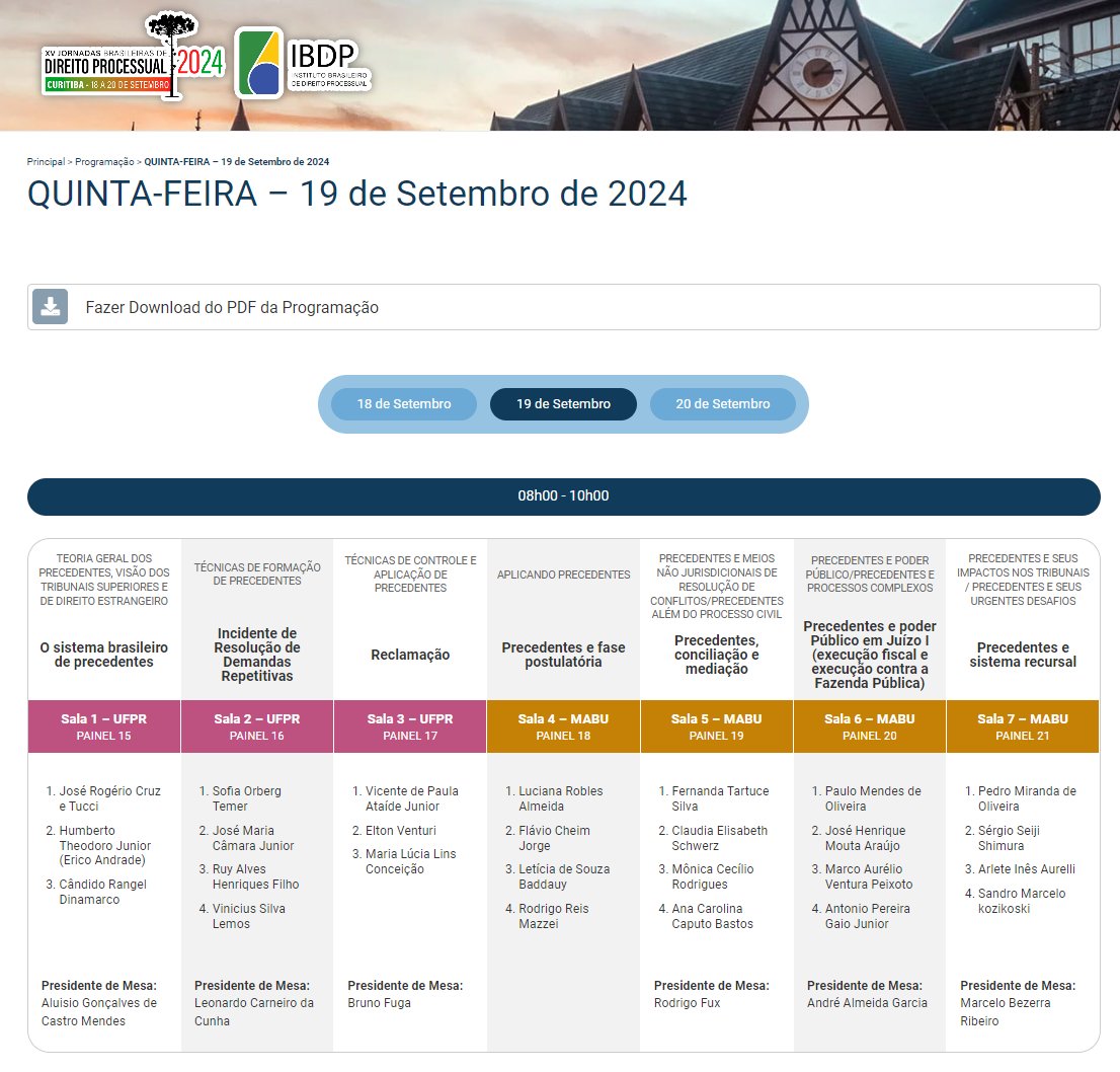 Saiu a programação completa das Jornadas de Direito Processual, organizada pelo IBDP. 

O maior evento de direito processual do Brasil. O evento mais tradicional.

E estarei no dia 19 de setembro na mesa de IRDR, com grandes nomes.