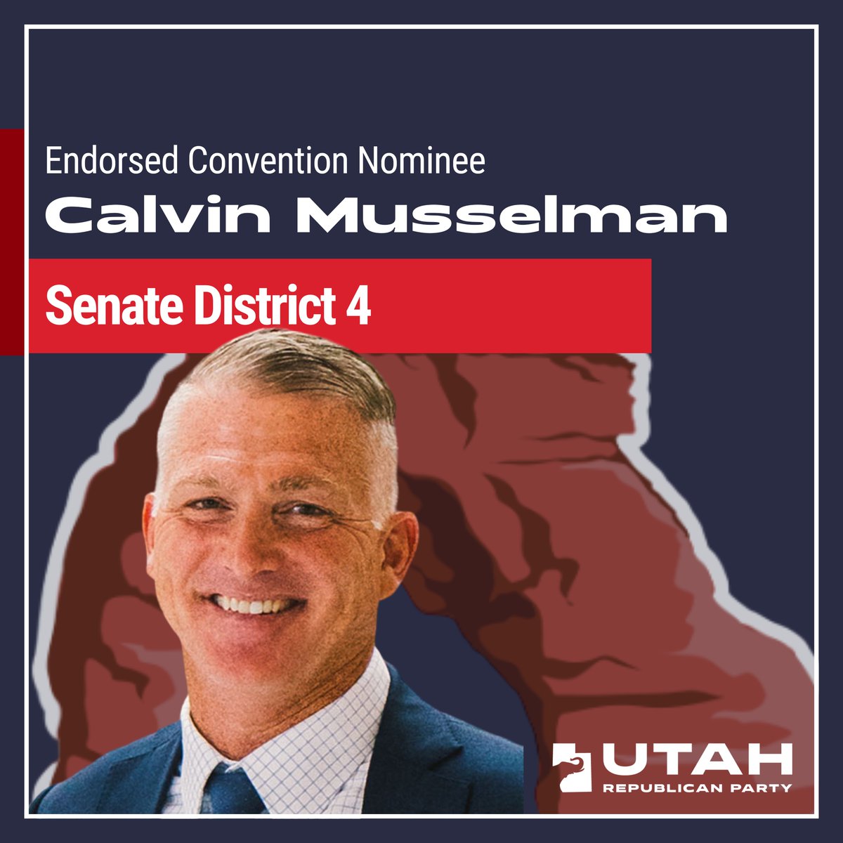 Calvin Musselman is the UT GOP's Endorsed Convention Nominee for Senate District 4! Congratulations Calvin!