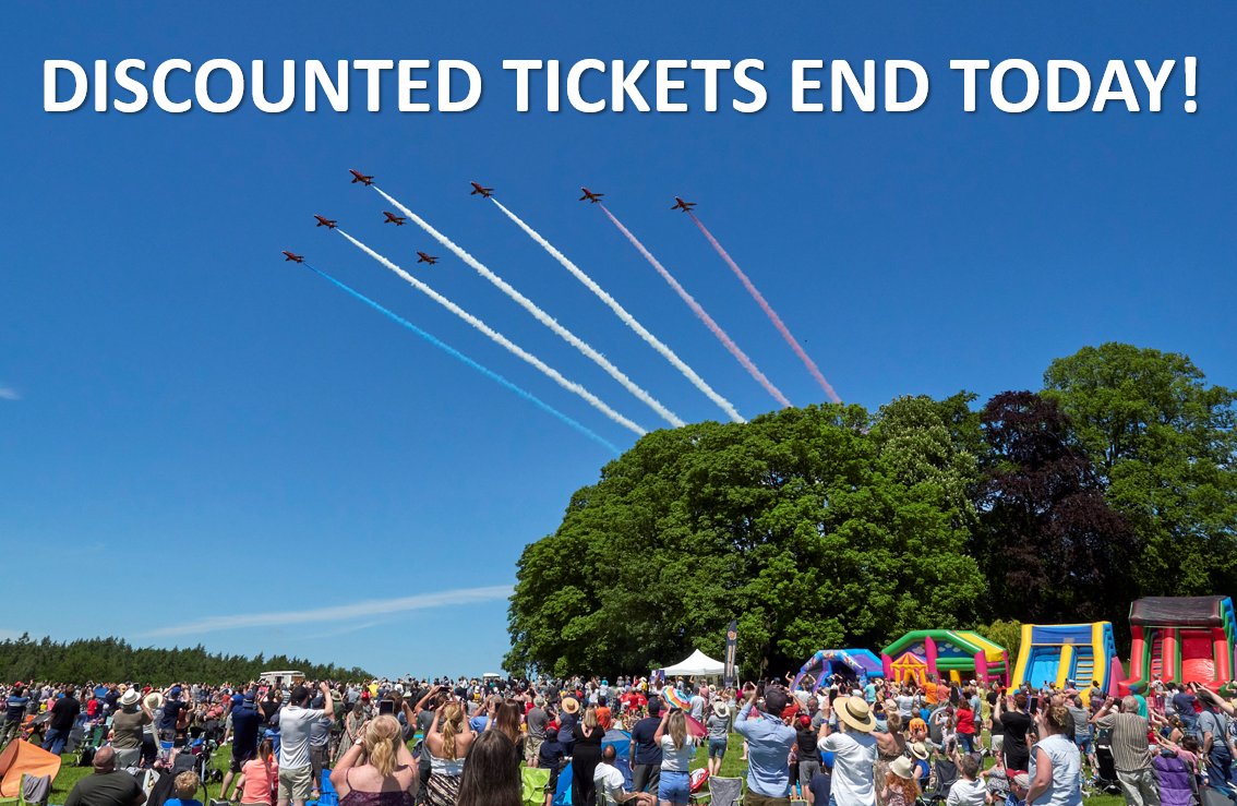 DISCOUNTED TICKETS END TODAY - DO NOT MISS OUT! Saturday premium parking has now sold out, with Friday and Sunday almost sold out. Tickets for Saturday are now 85% sold, so do not delay if that is your day of choice! It is going to be a spectacular weekend!