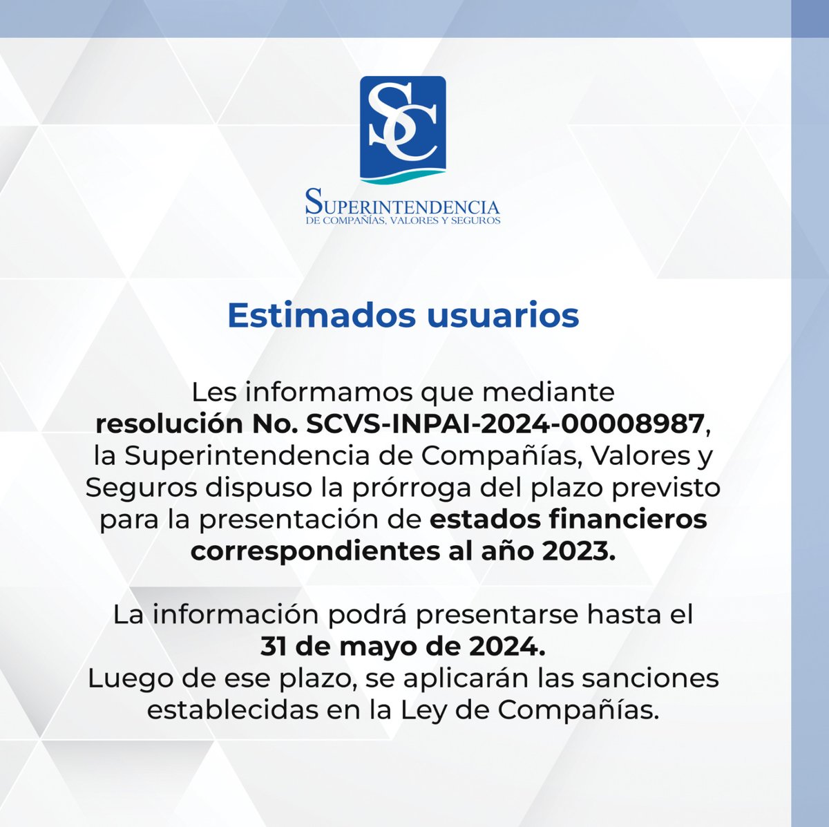 Superintendencia de Compañías, Valores y Seguros tweet media