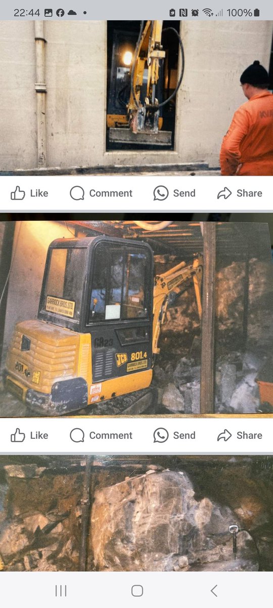 Look at these photos. The man in the orange boilersuit is my dad, supervising the extension of the Royal Hotel in Stromness. This building had the excavation and removal of rock to build the extension at the back. These images were taken many years ago. #Stromness #Orkney