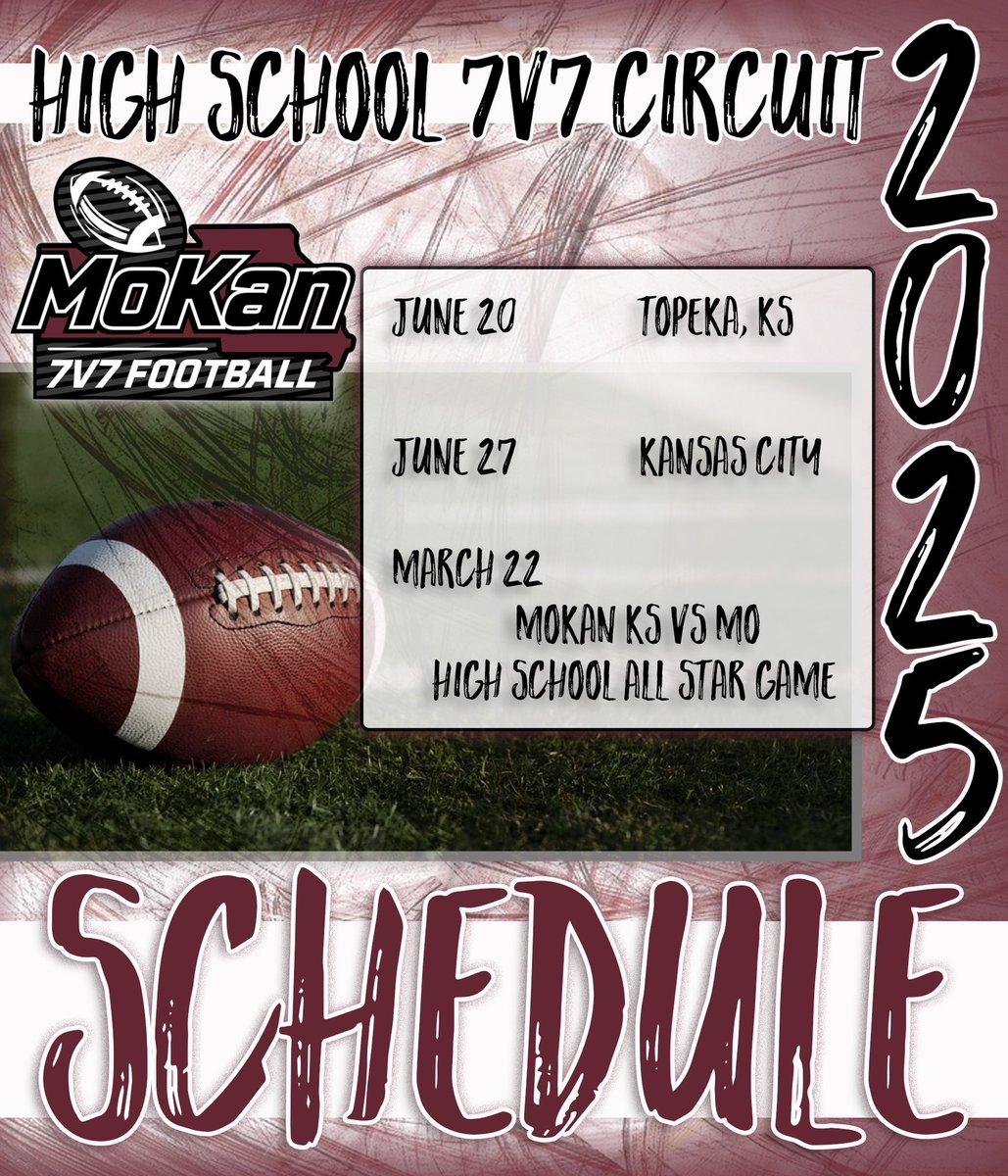2025 SCHEDULE DROP! 🚨 Some familiar places with some new! Top venues/facilities, college visits at each tournament, & the best 7v7 experience in the country! We have been building for this 💪🏼 New for 2025: - Club All Star Game - MO vs KS HS All Star Game - HS Summer Circuit