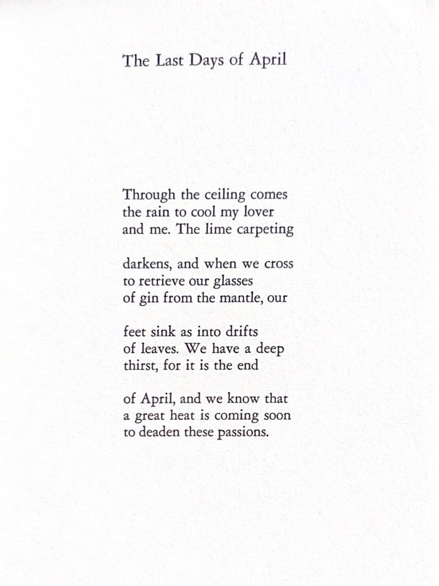 james tate, “the last days of april”