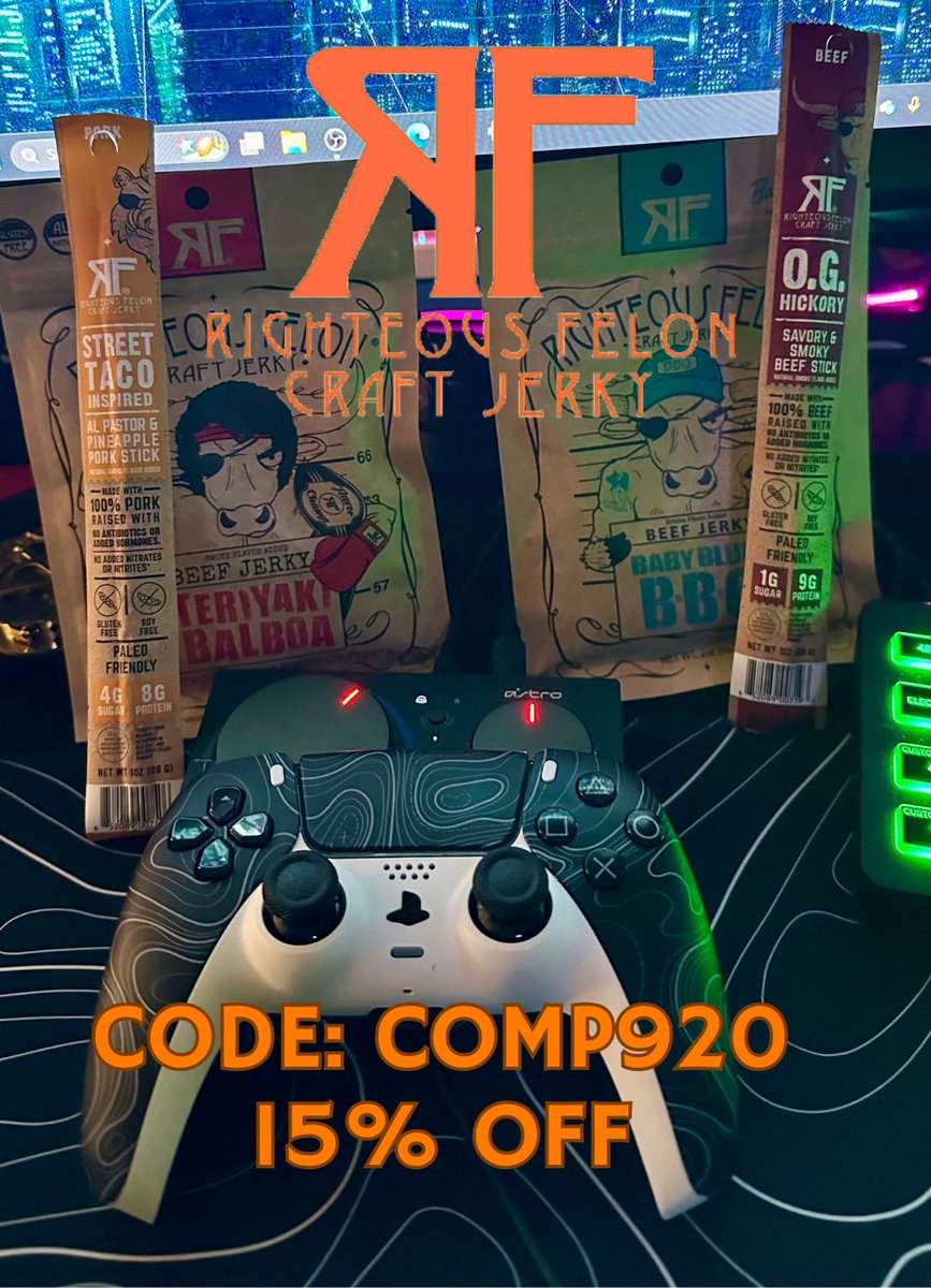 compass0920's tweet photo. Now that I've made it official on stream we are now Partnered with @RighteousFelon Thanks to everyone for hanging out with us today and Congrats to all the winners of some of the finest jerky I've ever tasted!!!
Come hang out with us on Kick https://t.co/KdIEryv5W0 https://t.co/cZfvxZmWpk