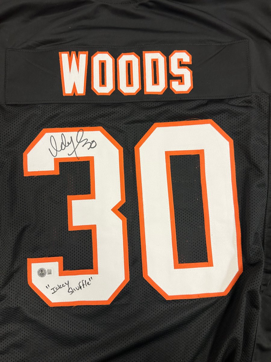 Icky Woods signed custom Bengals jersey,with 'Icky shuffle' ins: Vendor: Hugh Coffey
 Type: 
 Price: 90.00   
 
 Icky Woods signed custom Bengals jersey,with 'Icky shuffle' ins 📌 shrsl.com/4fuj5 📌 #SportsHistory #CollectibleCards #CardCollecting #CardShow #TradingCards