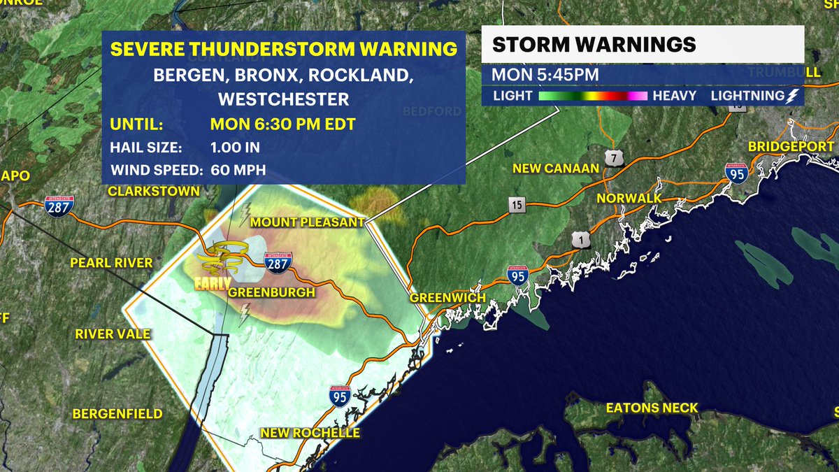 🚨☔️Light rain makes it toward Greenwich, New Canaan & Norwalk, but the worst of the storm slides south along I-287 the next half hour. ➡️connecticut.news12.com/weather @News12CT