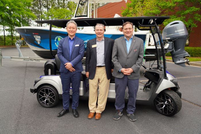 Yamaha Motor Corporation gave the first demonstration of a H2-powered golf car at the Yamaha Marine Innovation Center in Kennesaw, Georgia, following a meeting of the Georgia H2 Energy Braintrust. Read More: ow.ly/EjfK50Rra0E #hydrogen #marine #transportation