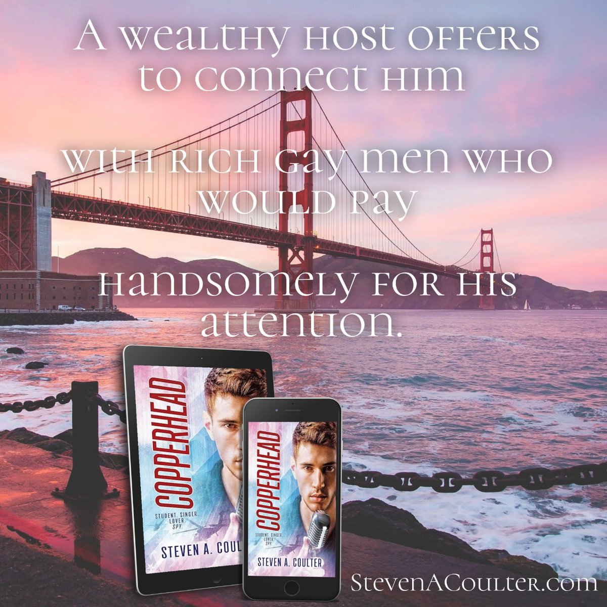 🎓 College freshman by day, 🎤 sensational singer by night, 🌈 lover caught in a web of intrigue—Abel faces an unimaginable choice when he's drawn into California's political and social elite.
🎤amazon.com/Copperhead-Ste…

#StudentSingerLoverSpy #Thriller #Romance #SpyNovel