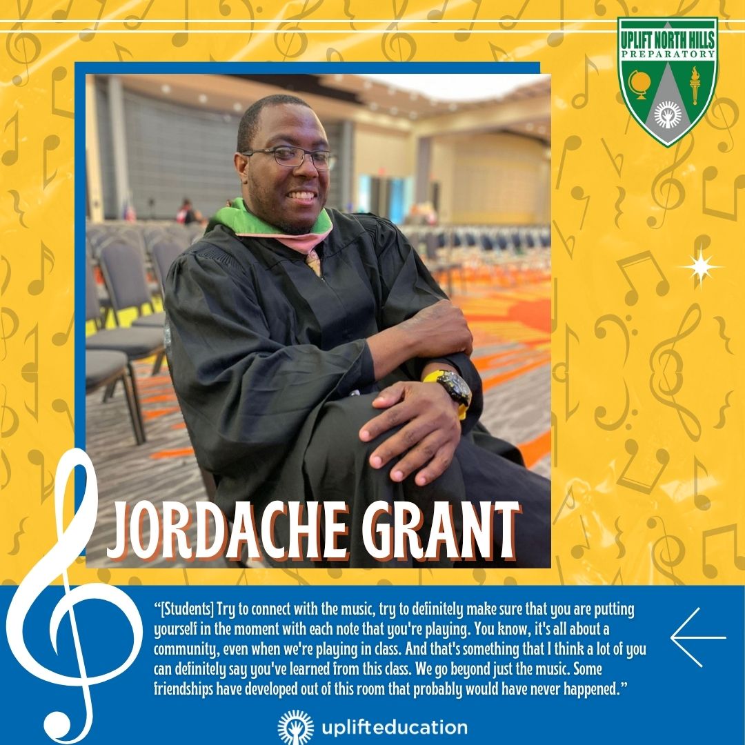 🎵 Shoutout to Mr. Jordache Grant for his 15 years of dedication at Uplift North Hills! Under his leadership, our scholars won first prize at the Pride of Texas Music Festival! 🏅 #MusicInOurSchools #UpliftEducation #MIOSM #TeacherAppreciation