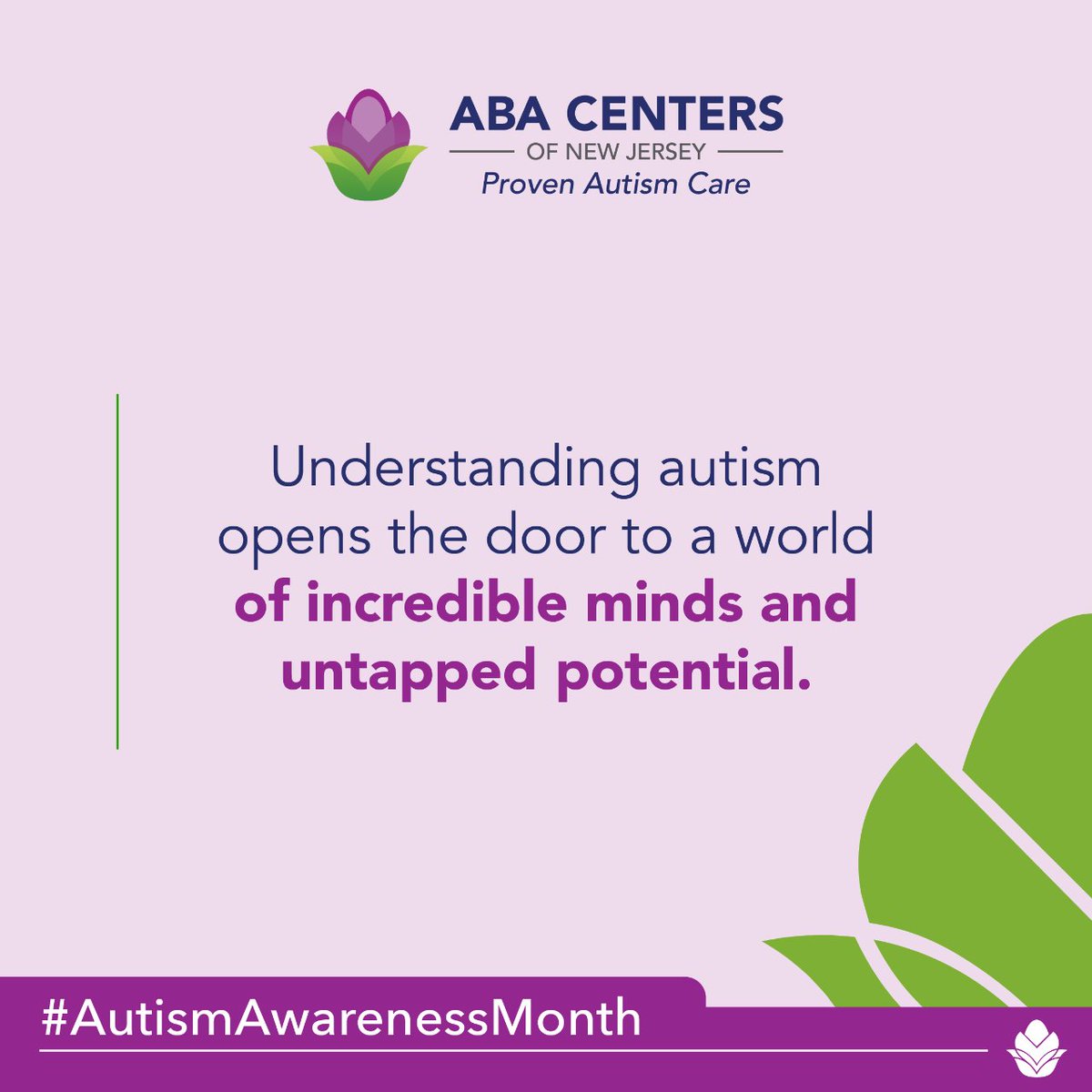 Understanding autism opens the door to a world of incredible minds and untapped potential.

#ABACentersOfNewJersey #MondayMotivation #MondayVibes #PlayfulABA #FunABA