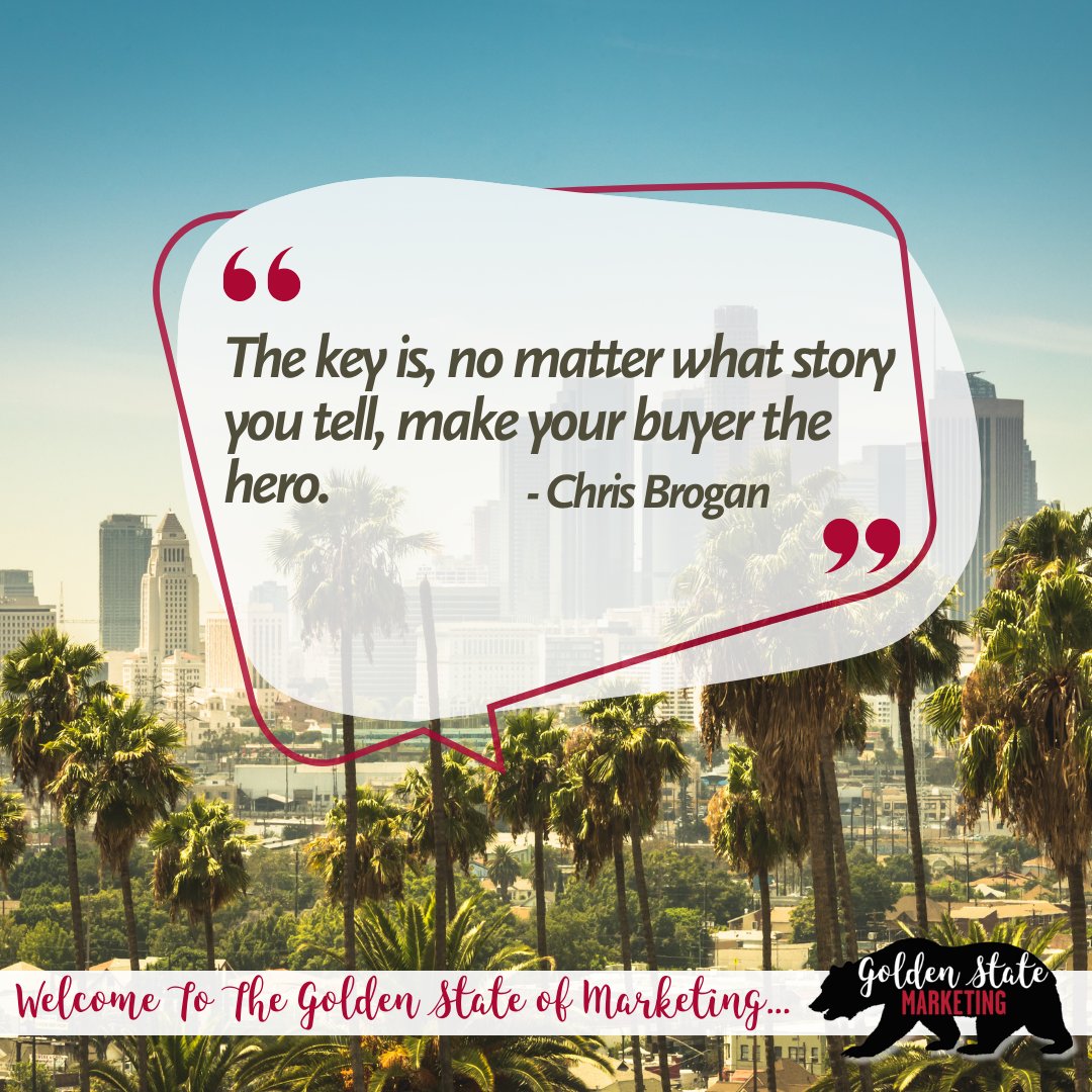 Every story we tell in marketing should make the buyer the hero. It's about their journey, their challenges, and how your product or service helps them. Let's focus on crafting narratives that put our customers at the center. 

#GoldenStateMarketing #MarketingMonday #marketing