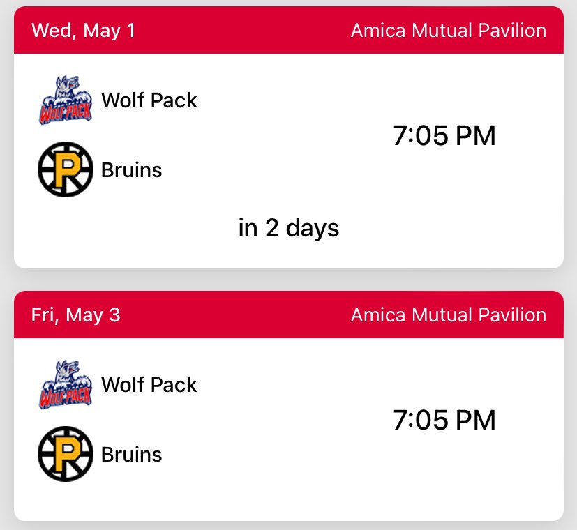 the wolf pack start the 2nd round of the calder cup playoffs later this week! game 1 is on wednesday and game 2 is on friday if any rangers fans are looking for something to do before their 2nd round matchup starts.
