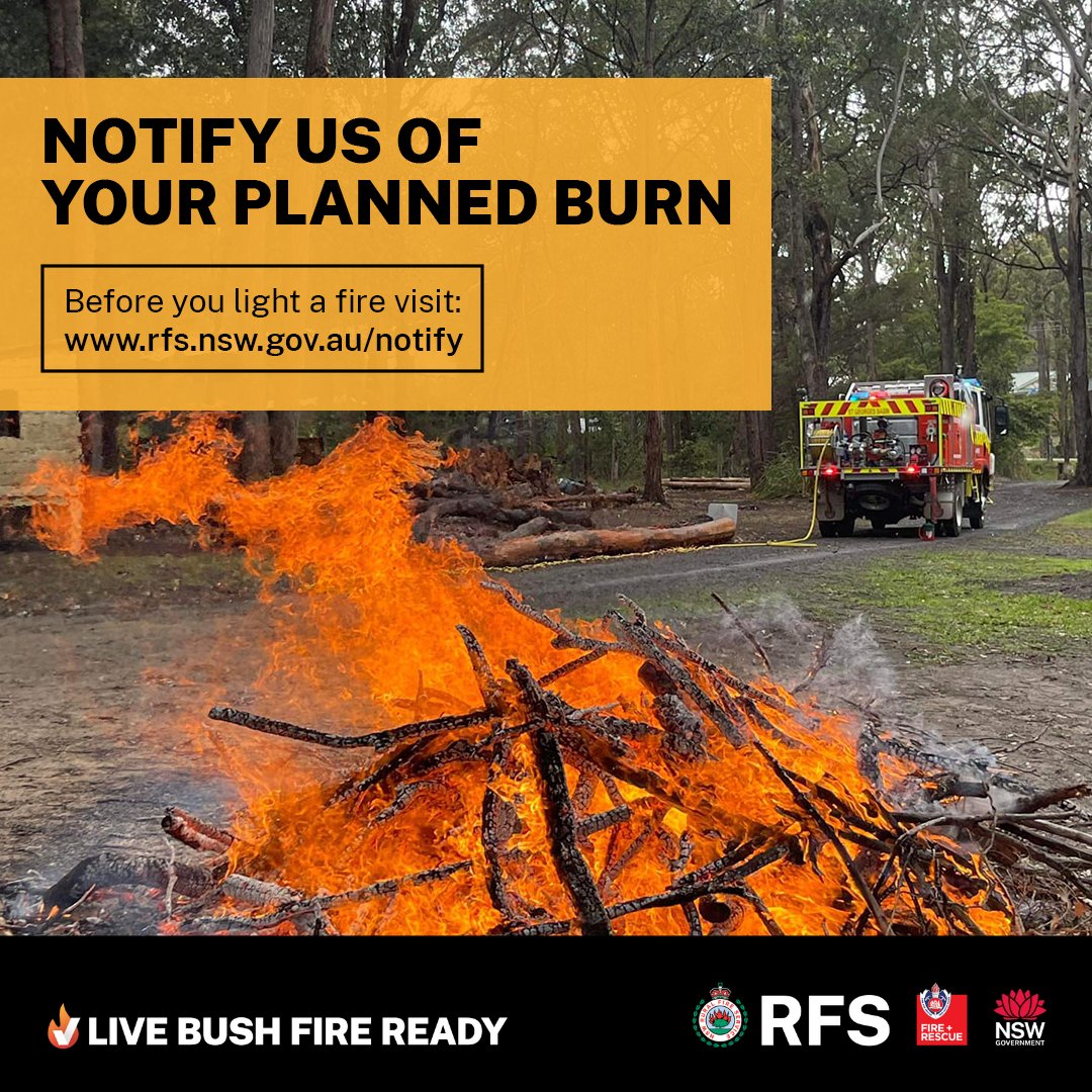 Today marks the end of the Bush Fire Danger Period for all Local Government Areas (LGA's) across NSW. While you may not require a permit, you are required to notify the RFS and neighbours of your intention to burn at least 24 hours before lighting up. rfs.nsw.gov.au/notify