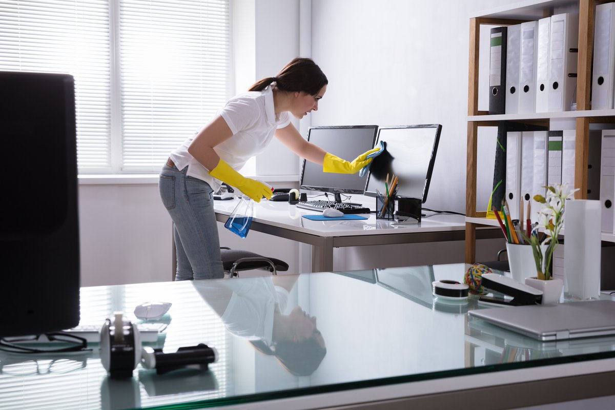 We're here to ensure your workspace is sparkling clean! We offer a wide selection of commercial cleaning services including floor care, disinfection, and more. Get started today. bit.ly/3u63H9R #commercialcleaning