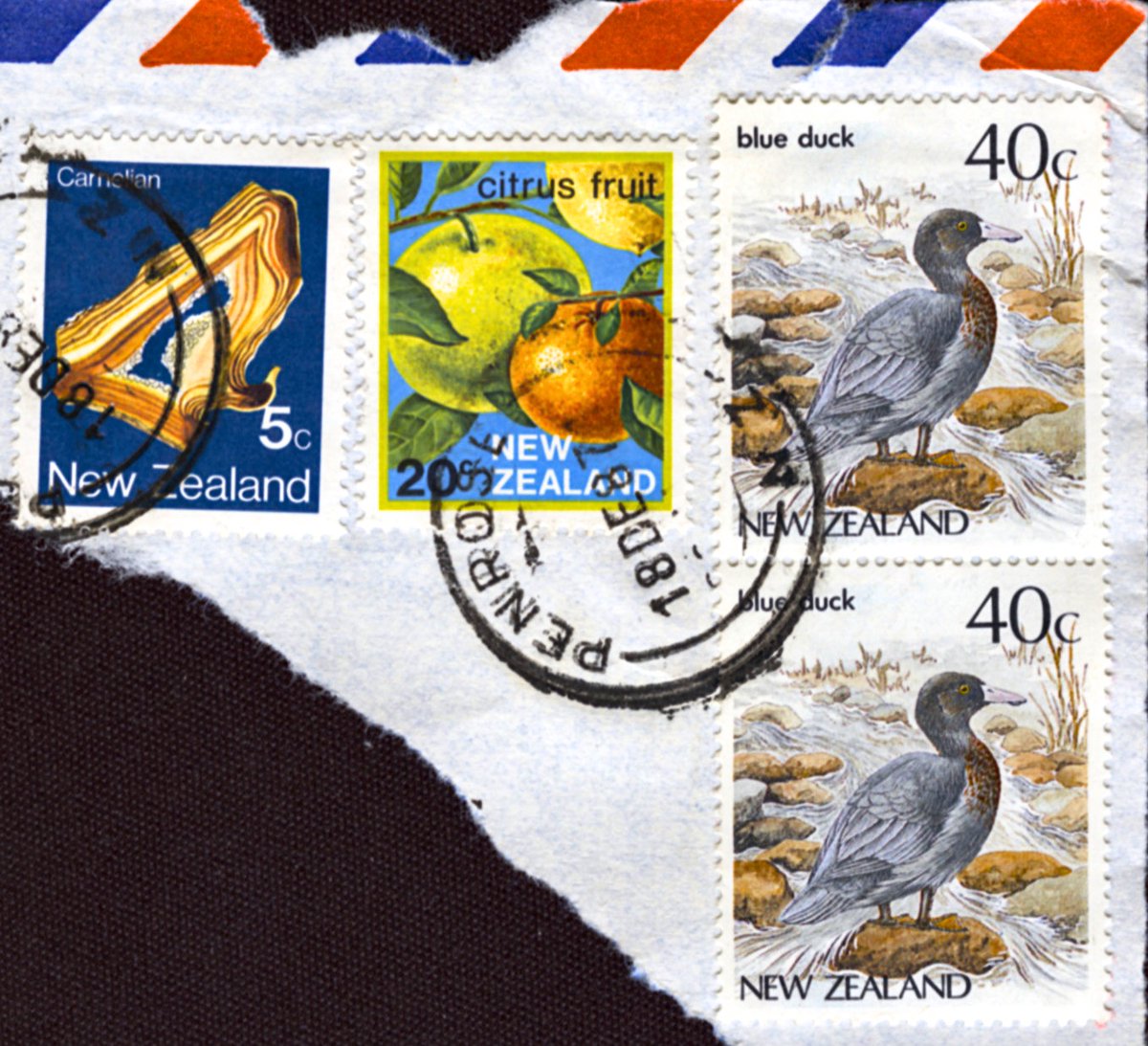 Stamp scans from New Zealand for mail sent to California in 1988. 

#Stamps #stampart #stampcollector #mail