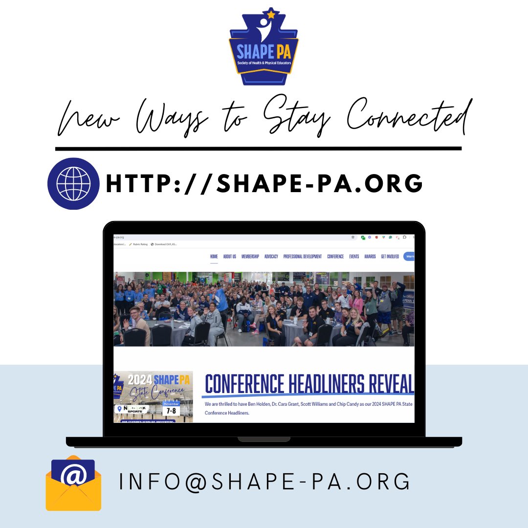 Did you know? 🌟 SHAPE PA has launched a brand new website and email! 💻 Stay connected with us and explore our fresh digital hub. Check it out now! #SHAPEPA #StayConnected 🚀 💻 shape-pa.org 📧info@shape-pa.org