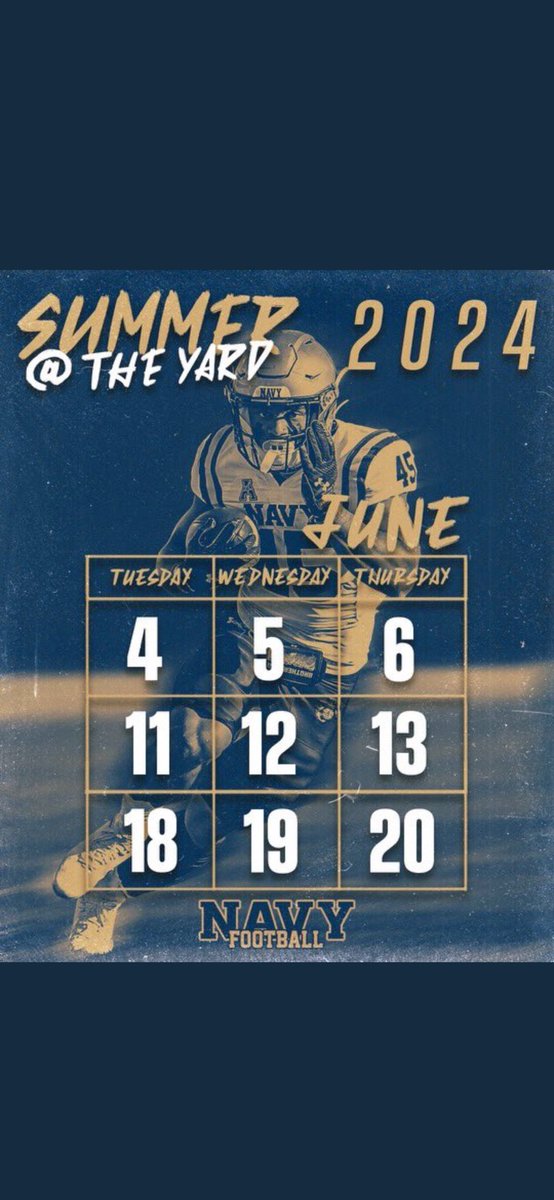 Thanks for the invite @CoachIvinJasper excited to come up and visit! @NavyFB @Bolles_Football @DeshawnBrownInc