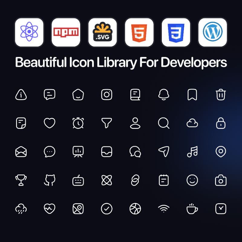 masumparvej_'s tweet photo. Most Beautiful Icon Library For Developers!

- 27,000+ beautiful icons
- 3,800+ free icons for commercial use
- Available in SVG, React, React Native, npm, CDN and more

→ https://t.co/ZA3EwDU2sU