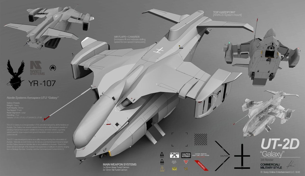 Concepts for Planetside 2, 2010 Nanite Systems aerial vehicle lineup. Proud my spec logo became the official NS ingame logo 🥹