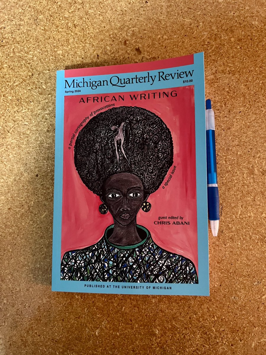 Book mail. @mqr_tweets’s African Writing issue guest edited by @chrisabani.