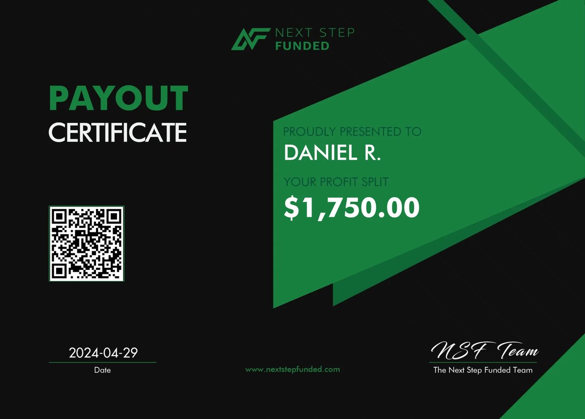 Congrats Daniel on your payout 💚