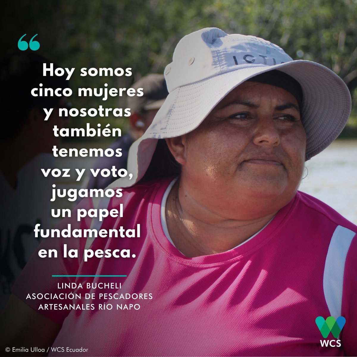 #WeStandForWildlife 🤩 | #LindaBucheli, presidenta de la Asociación de Pescadores Artesanales #RíoNapo, y las mujeres que forman parte de esta organización, participan activamente en todas las fases de la #Pesca.  🎣🧡💜
➡️bit.ly/diapescawcs
🖐️ #JuntosPorLaVidaSilvestre 💚💙