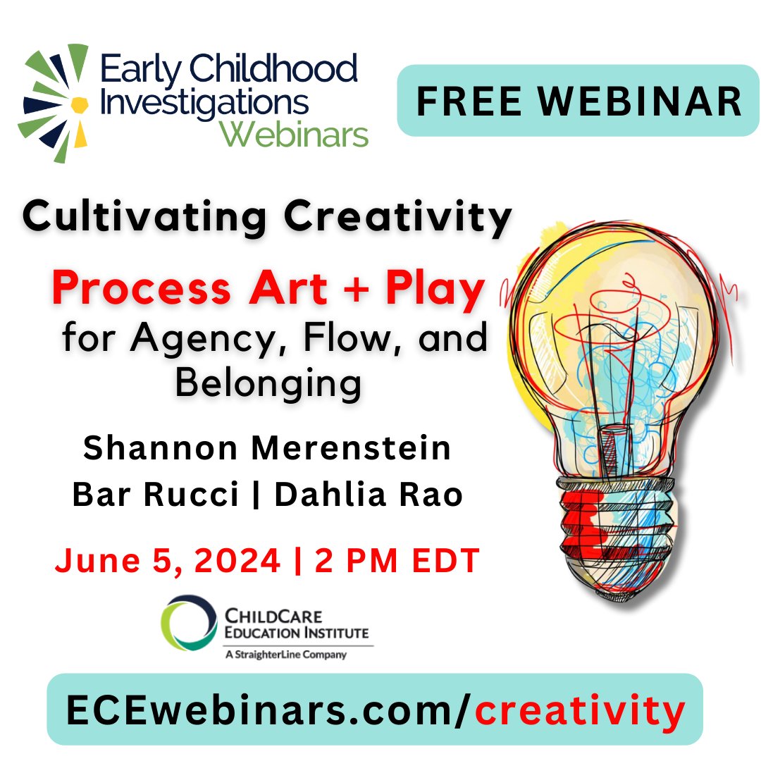 To offer meaningful learning in #earlychildhood programs, we must support #creativethinking. Join this webinar to learn how to use process art and play to cultivate higher-order thinking. - *|URL|* #Earlychildhoodeducation #earlyed #Earlylearning #childcare #preschool #headstart