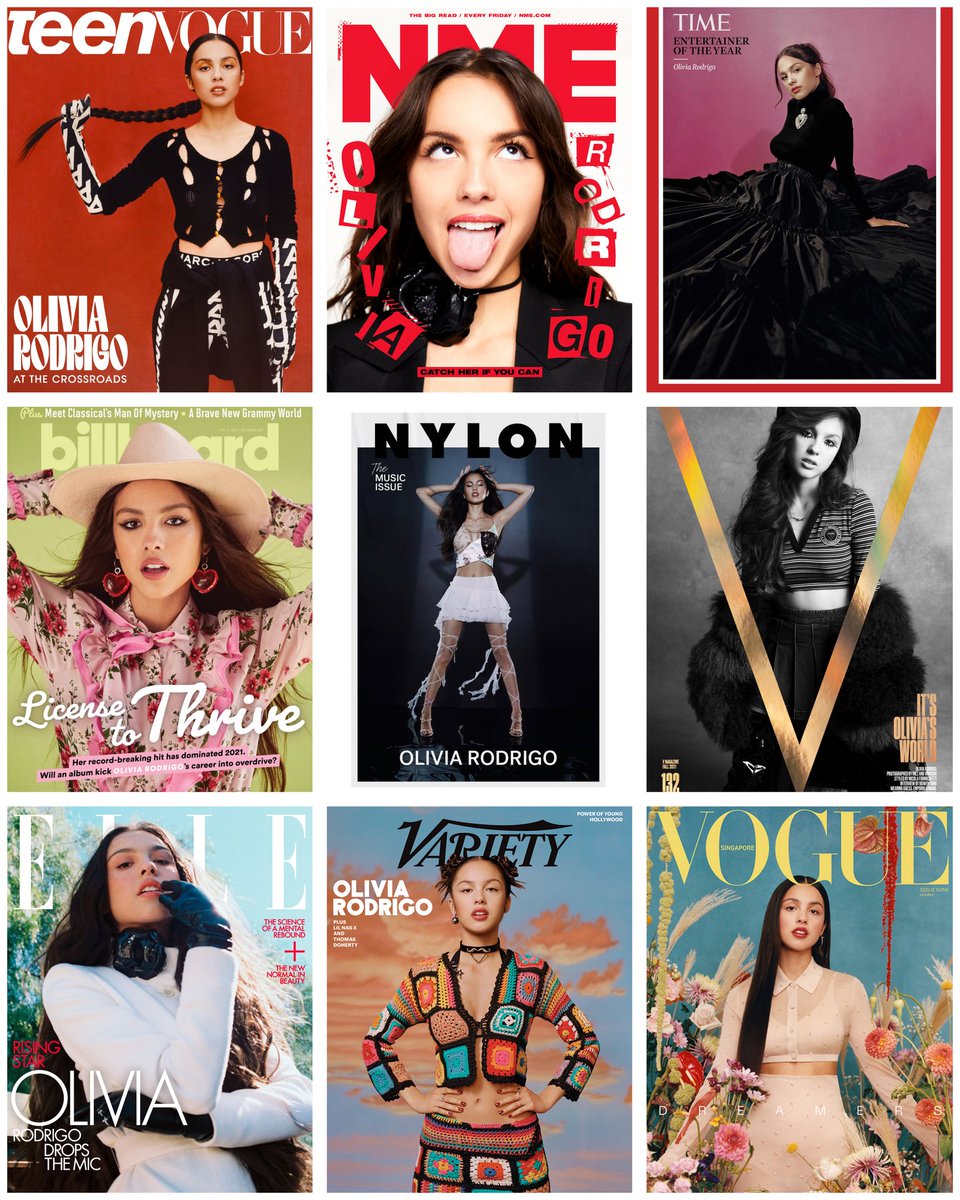 olivia rodrigo's magazine covers for the sour era