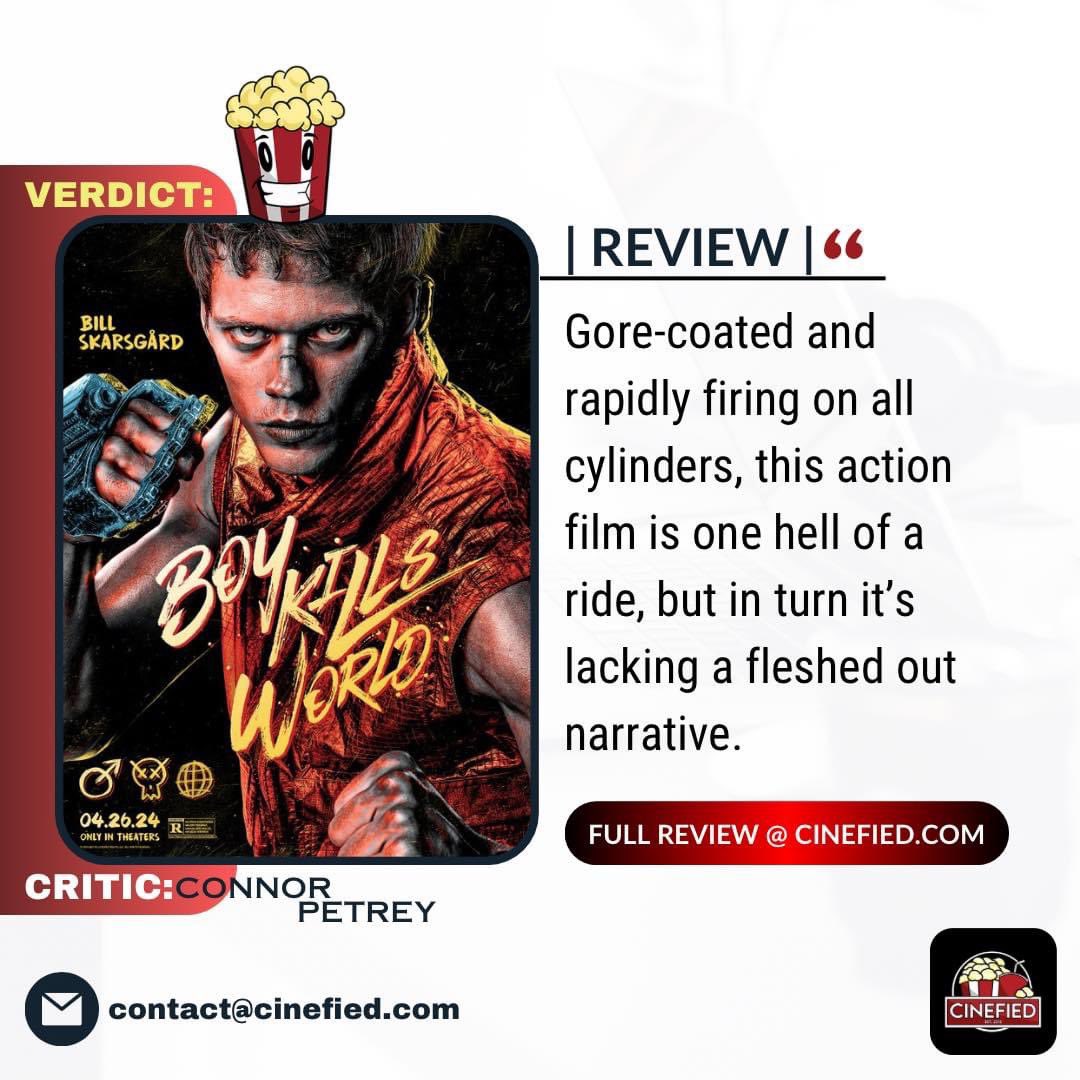 READ Our Movie Review @ Cinefied.com: cinefied.com/boykillsworldm… [ #BoyKillsWorld #billskarsgard @roadsidetweets ]